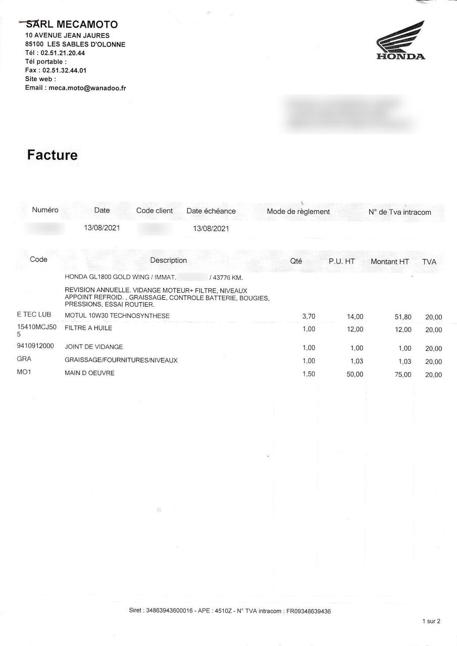 Photo HONDA GOLDWING 1800