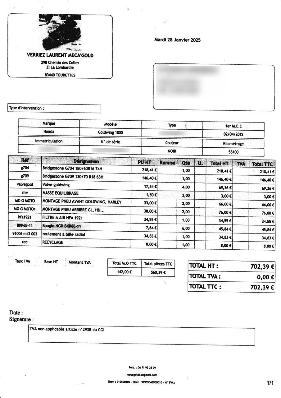 Photo HONDA GOLDWING 1800