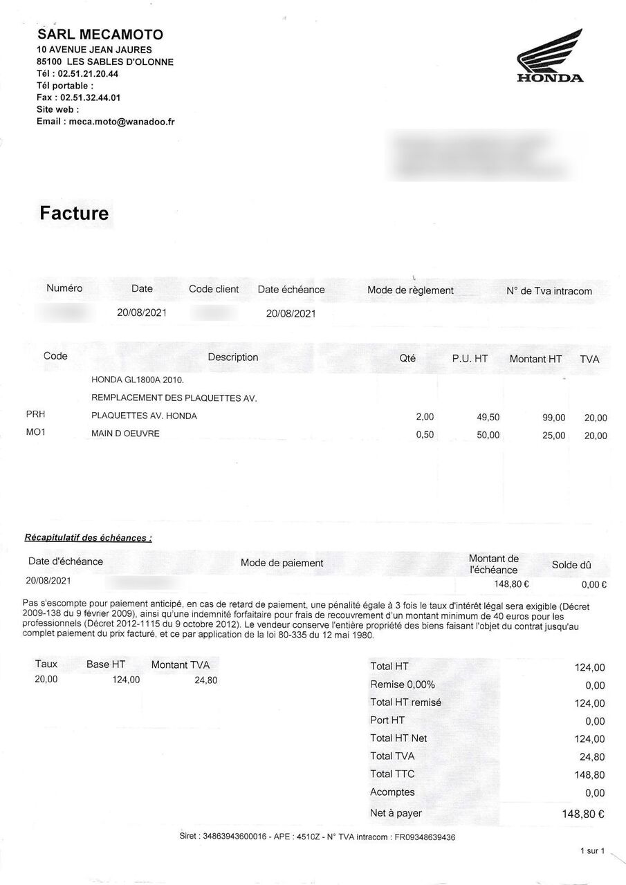 Photo HONDA GOLDWING 1800