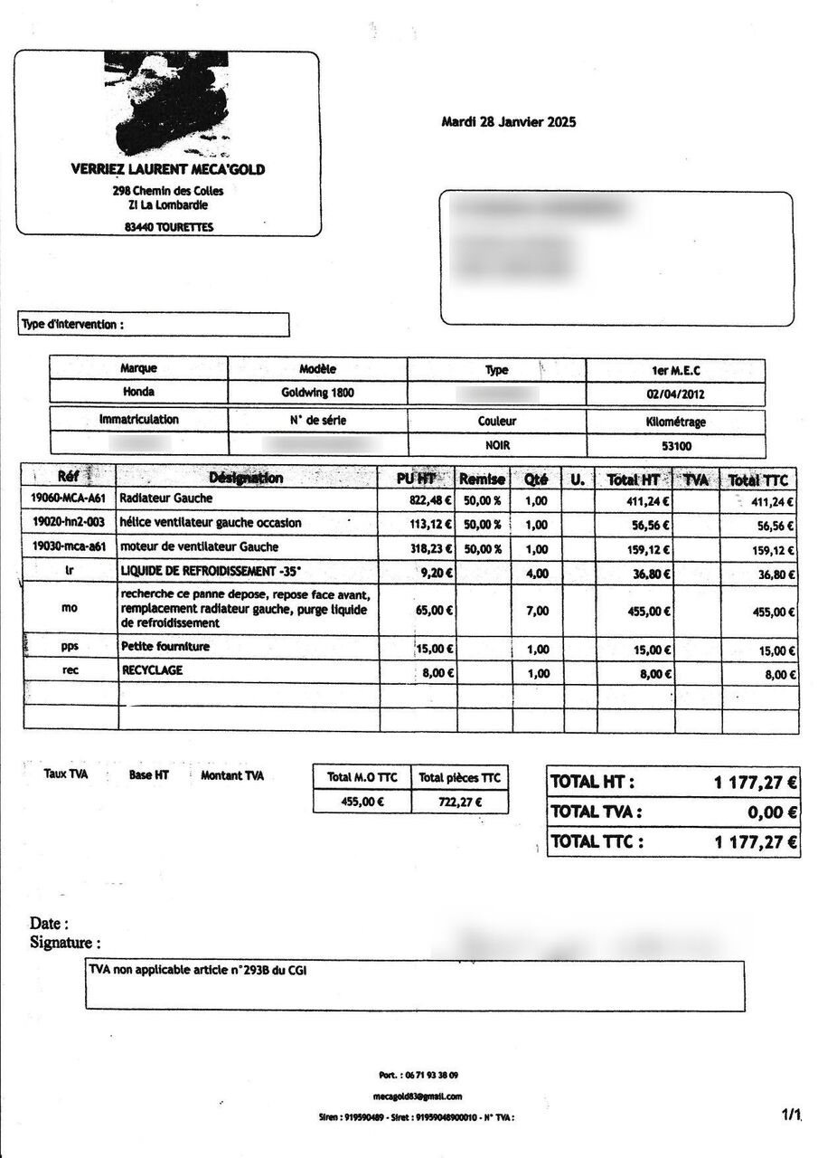 Photo HONDA GOLDWING 1800