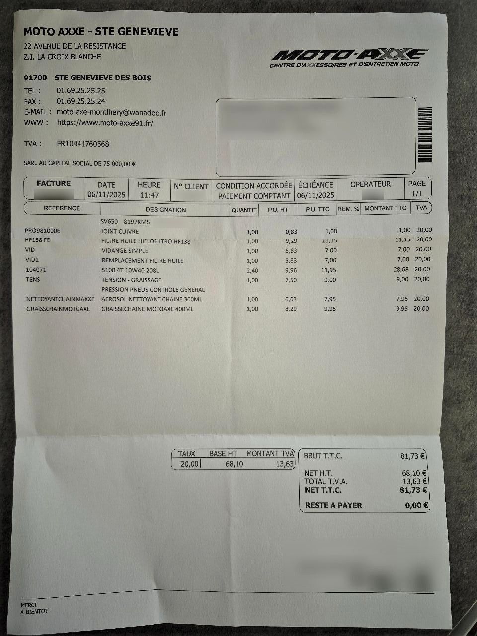 Photo SUZUKI SV 650 A2 ABS