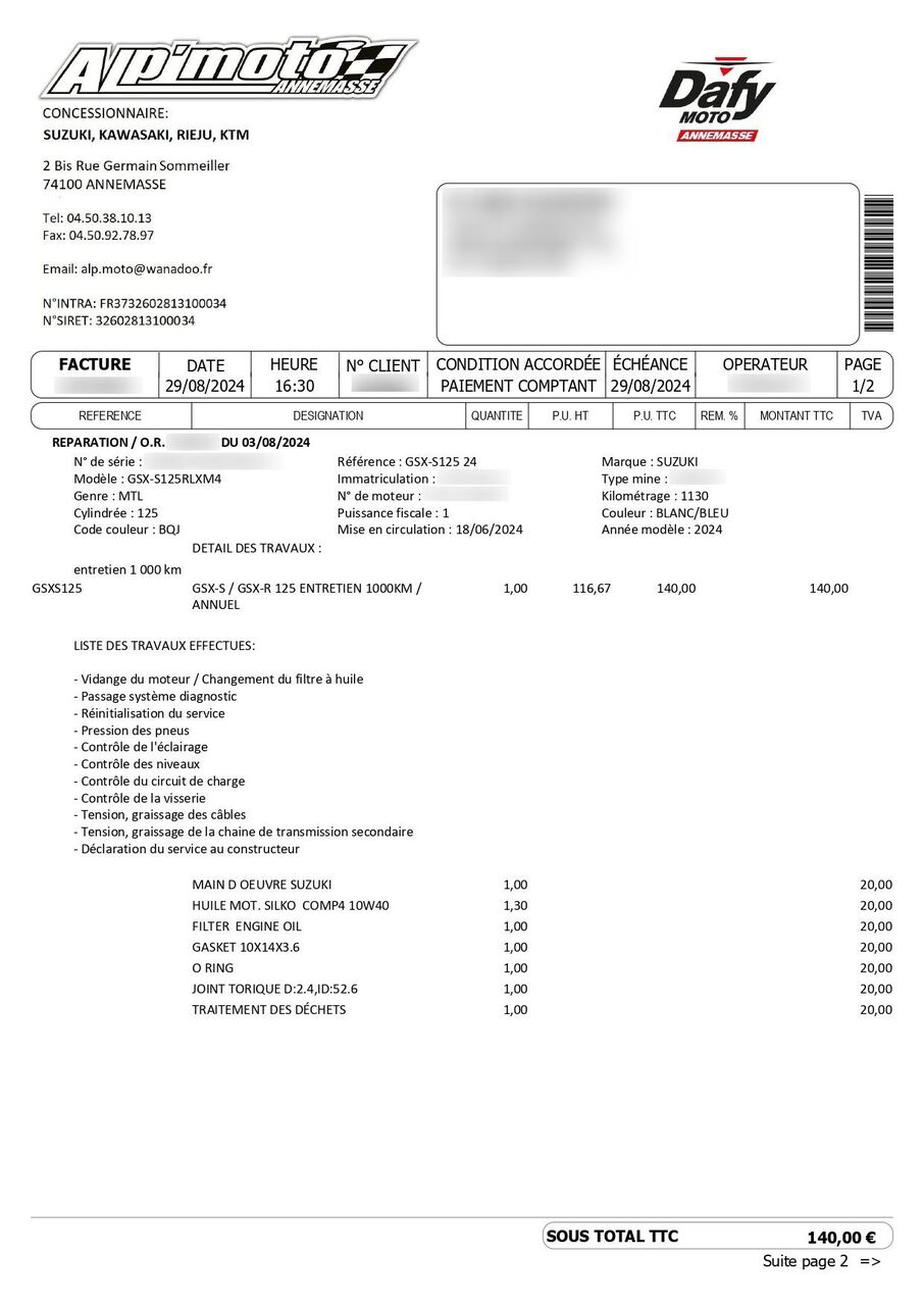 Photo SUZUKI GSX-S 125 ABS