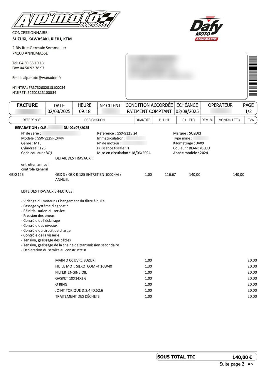 Photo SUZUKI GSX-S 125 ABS