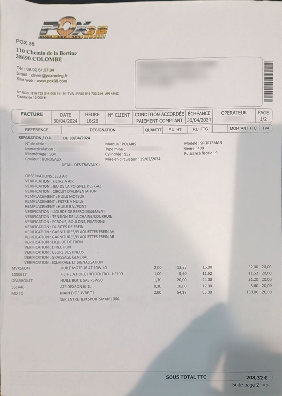Photo POLARIS SPORTSMAN 1000