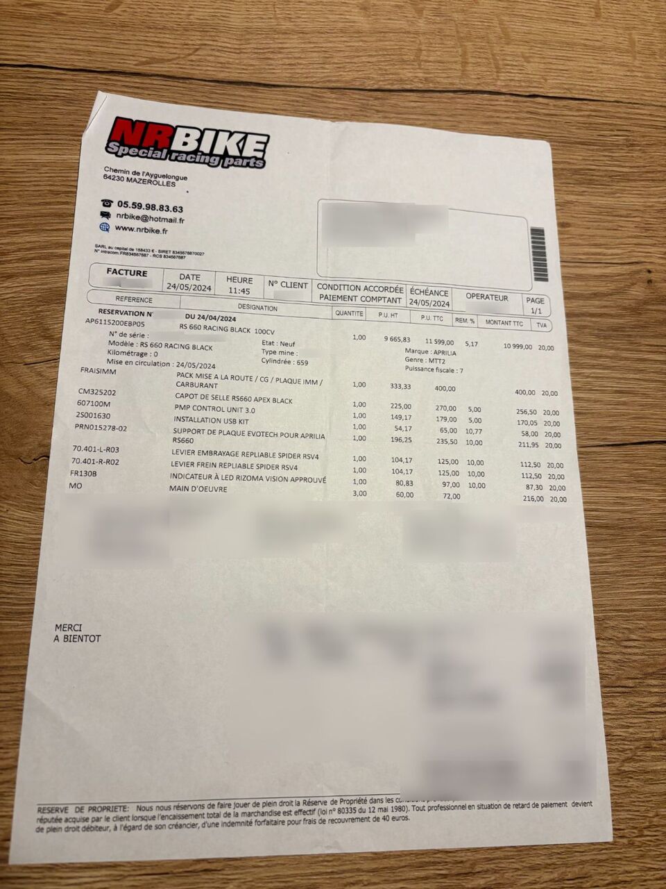 Photo APRILIA RS 660 FULL