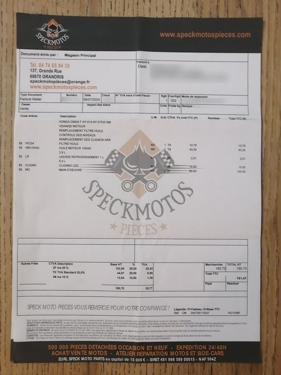 Photo HONDA HORNET 600