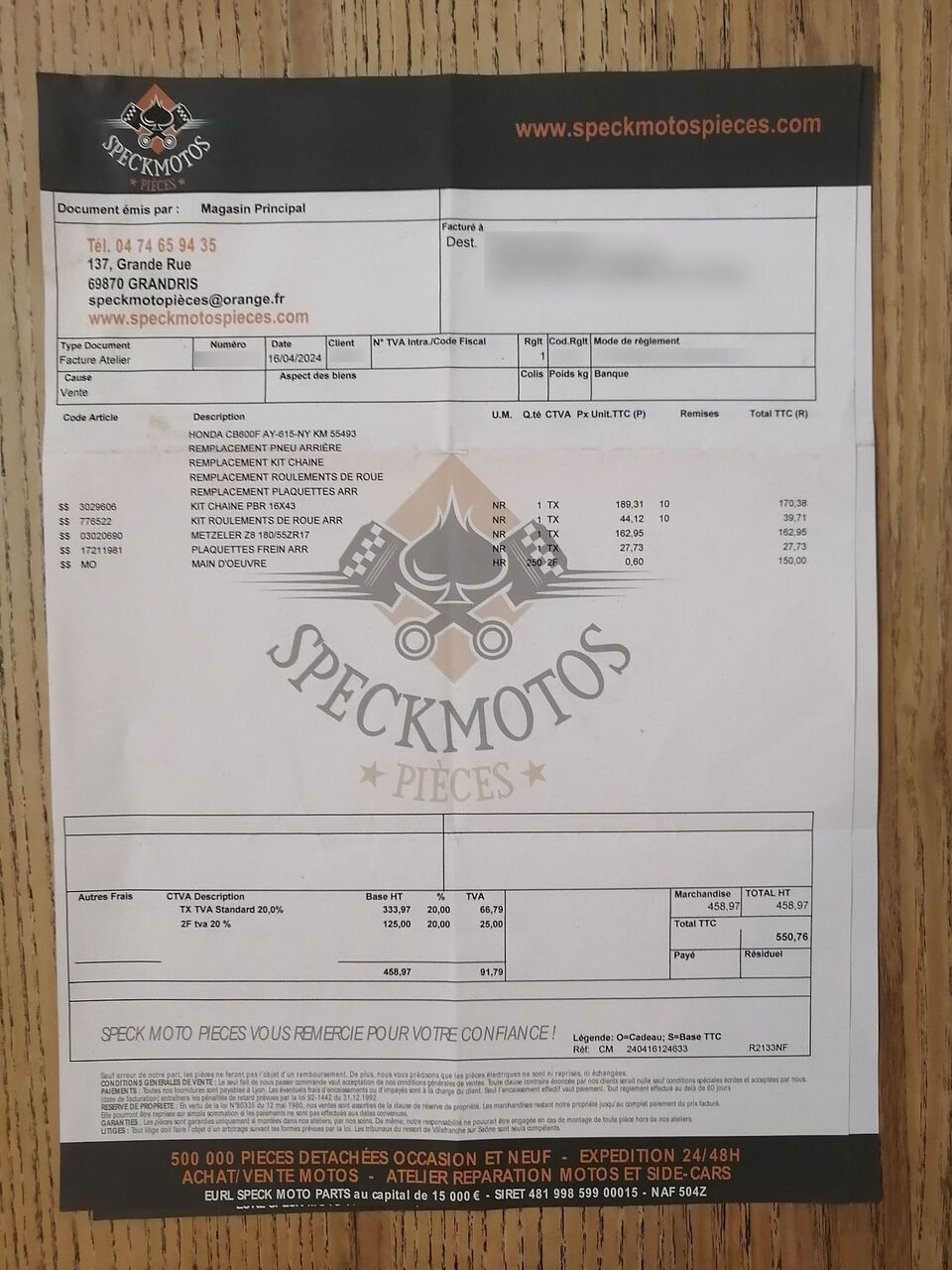 Photo HONDA HORNET 600