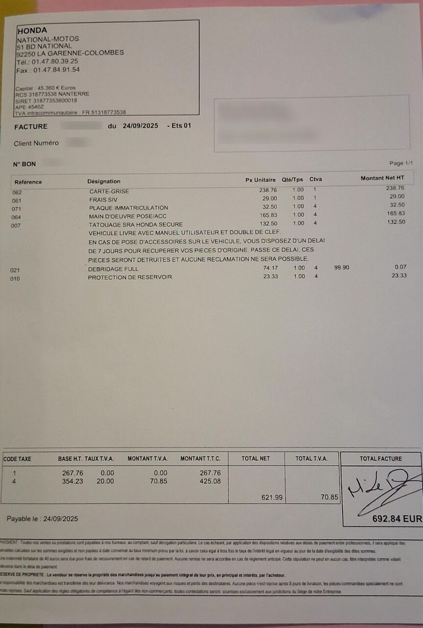 Photo HONDA HORNET 750 FULL