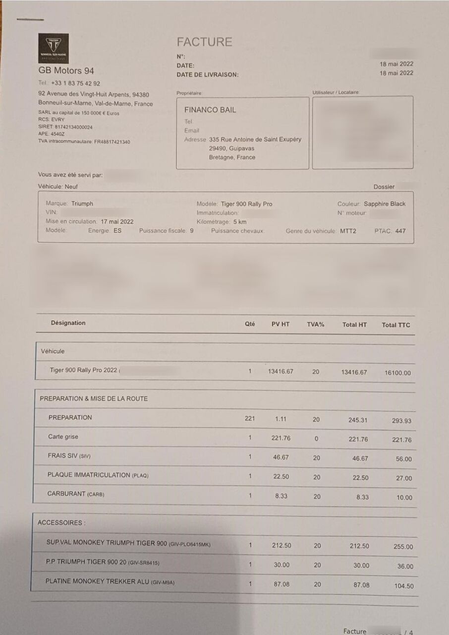 Photo TRIUMPH TIGER 900 PRO