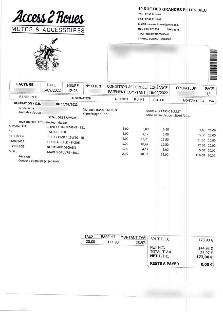 Photo ROYAL ENFIELD BULLET -