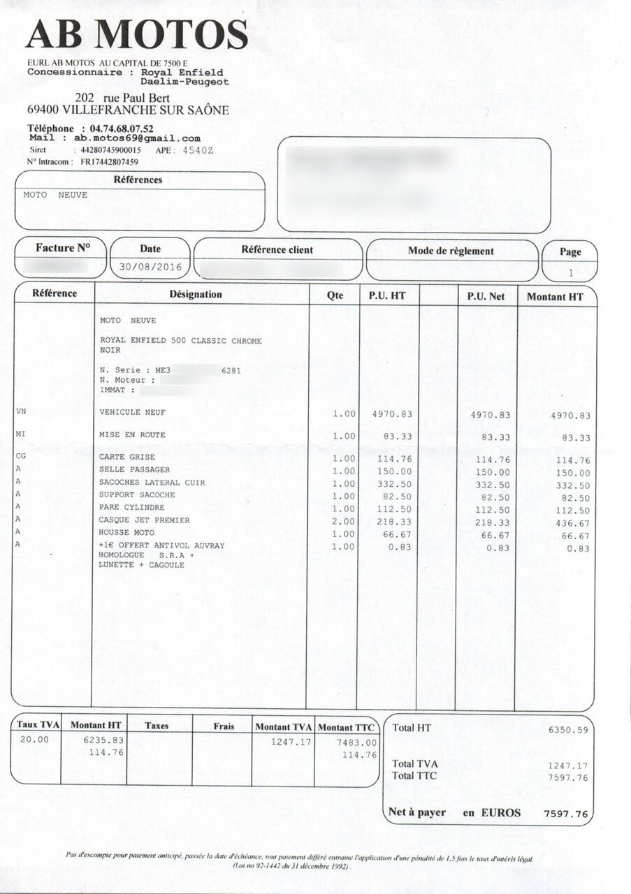 Photo ROYAL ENFIELD 500