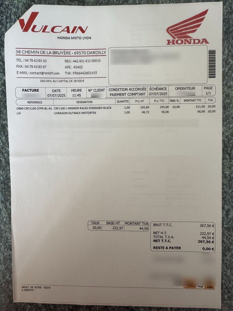 Photo HONDA AFRICA TWIN 1100