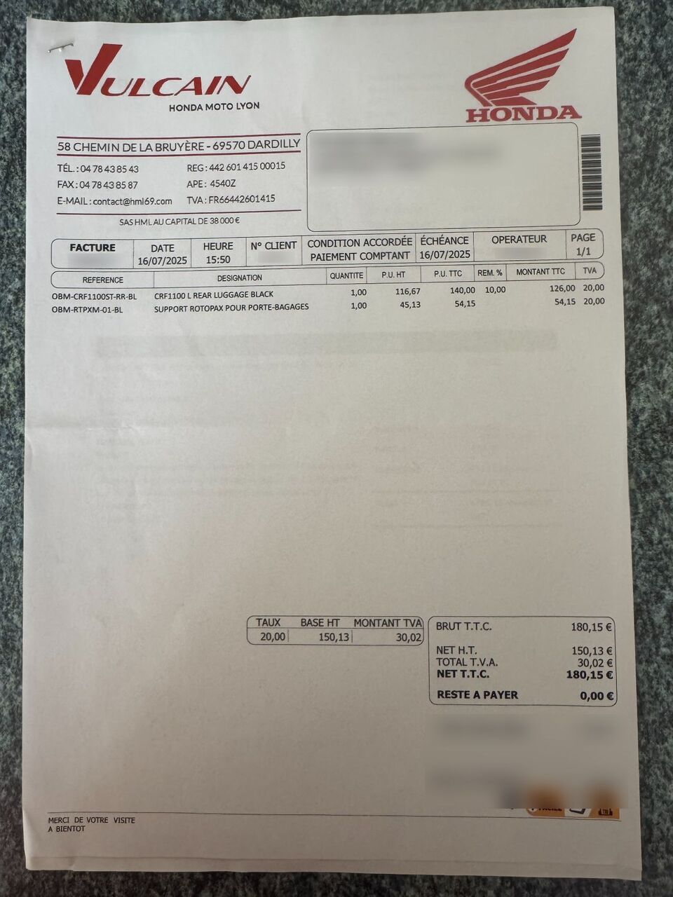 Photo HONDA AFRICA TWIN 1100