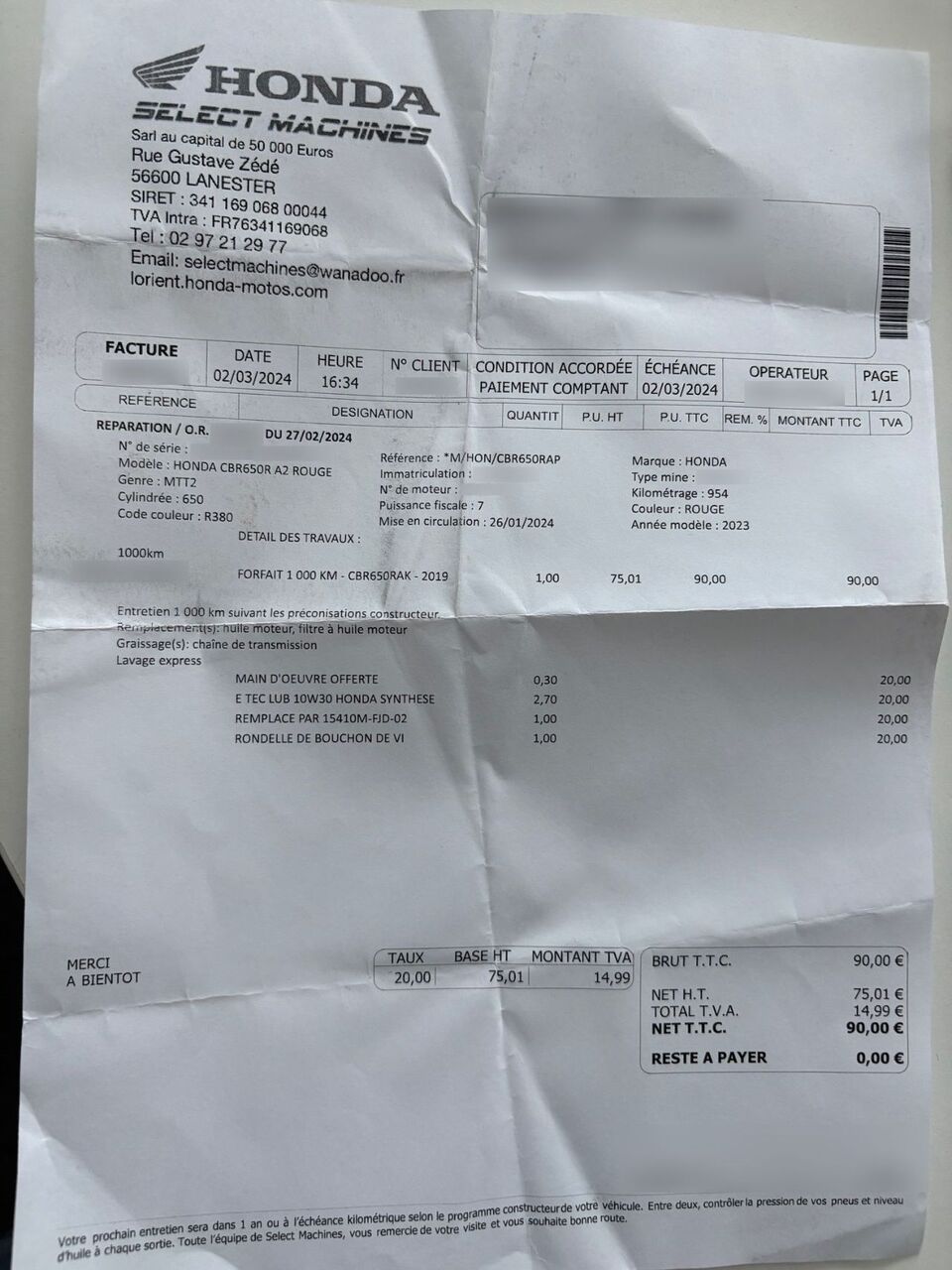 Photo HONDA CBR 650 R A2 ABS