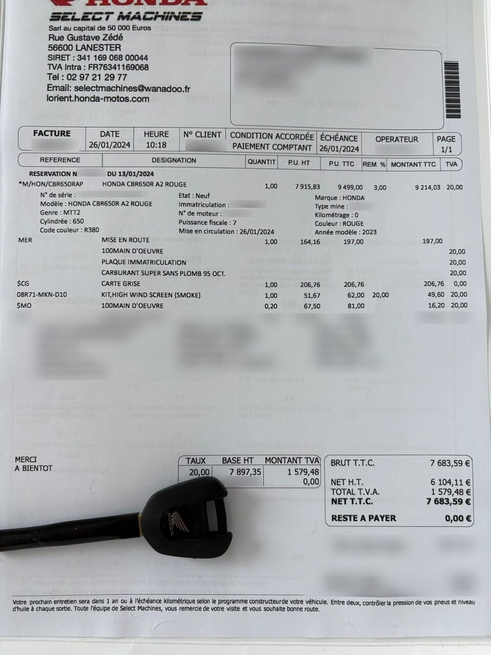 Photo HONDA CBR 650 R A2 ABS