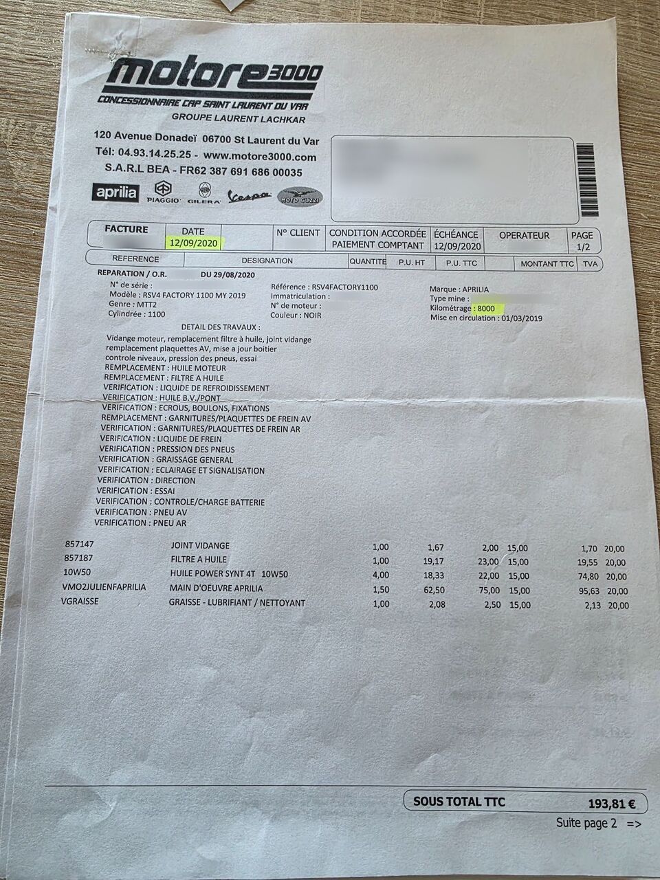 Photo APRILIA RSV4 1100 ABS