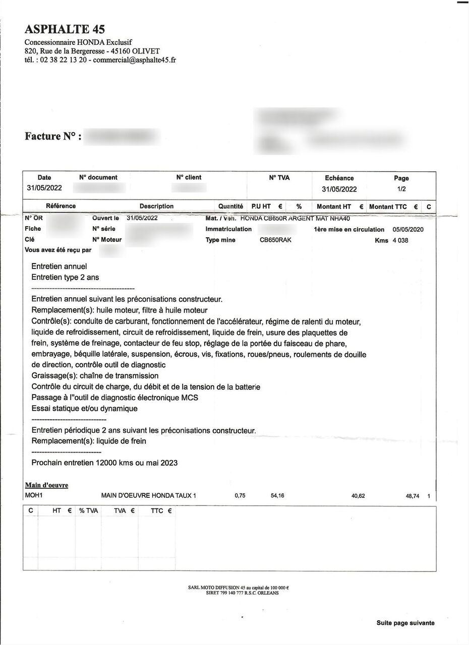 Photo HONDA CB 650 R A2 ABS