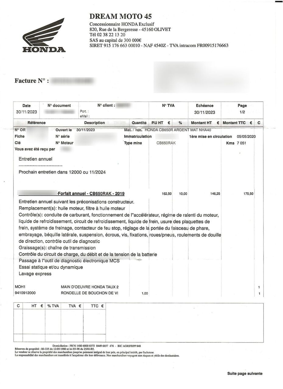 Photo HONDA CB 650 R A2 ABS