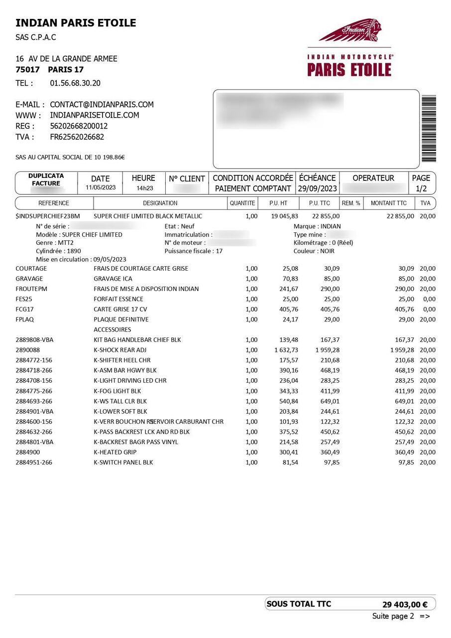 Photo INDIAN SUPER CHIEF