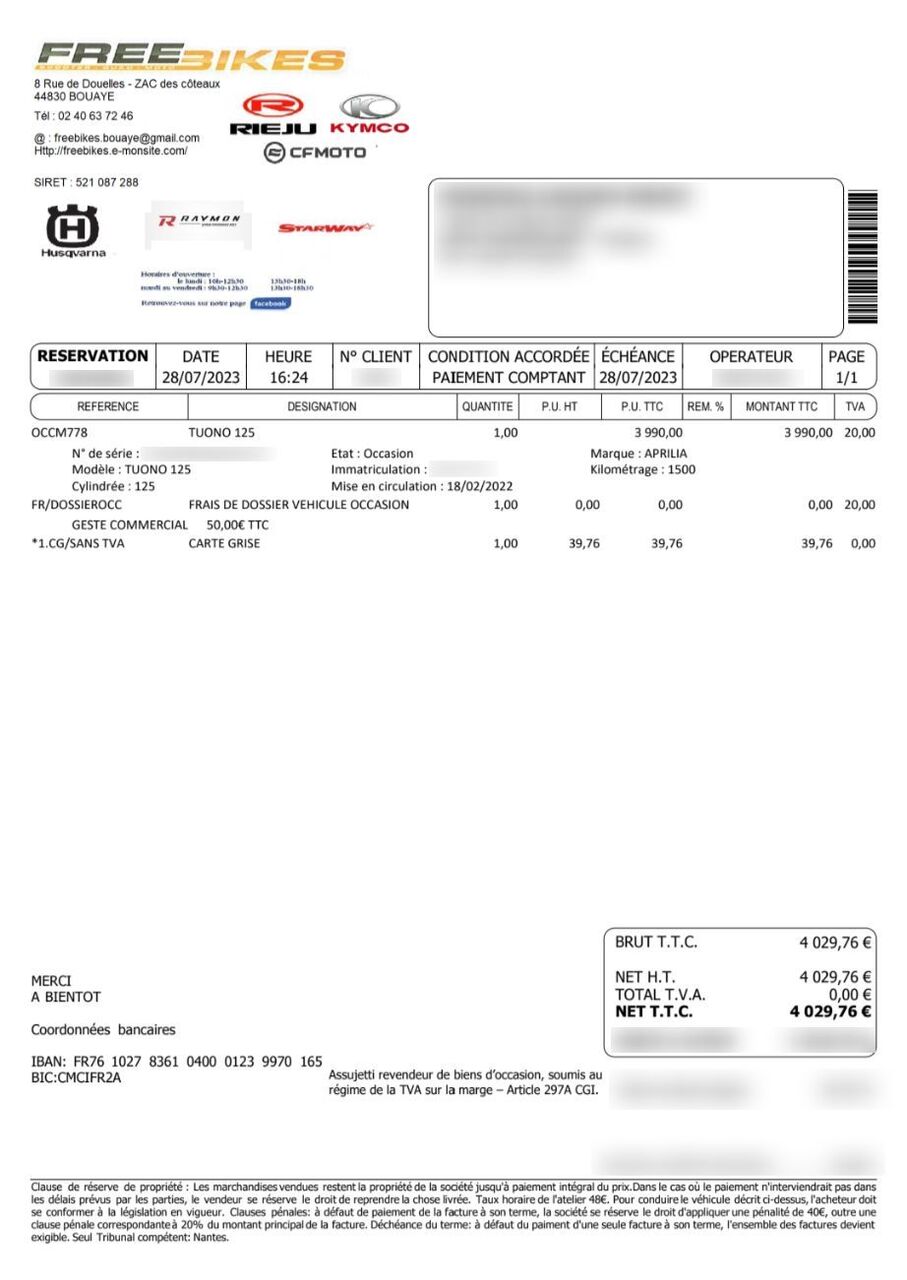 Photo APRILIA TUONO 125 ABS