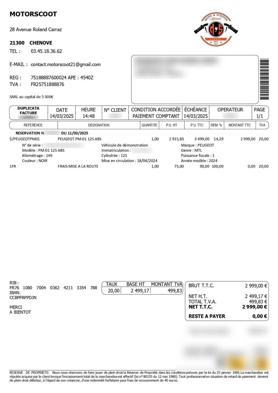 Photo PEUGEOT PM-01 125 ABS