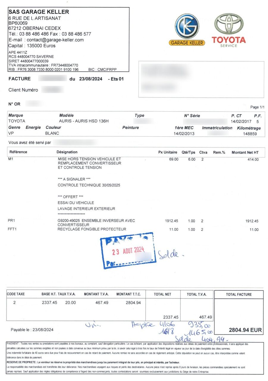 Photo TOYOTA AURIS 1.8 HSD