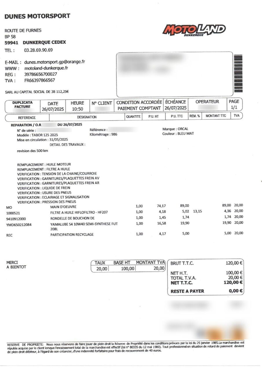 Photo ORCAL TABOR 125 ABS