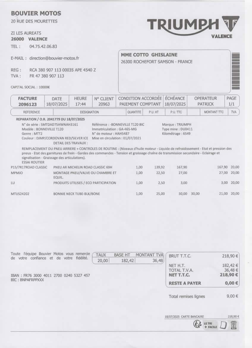 Photo TRIUMPH BONNEVILLE ABS