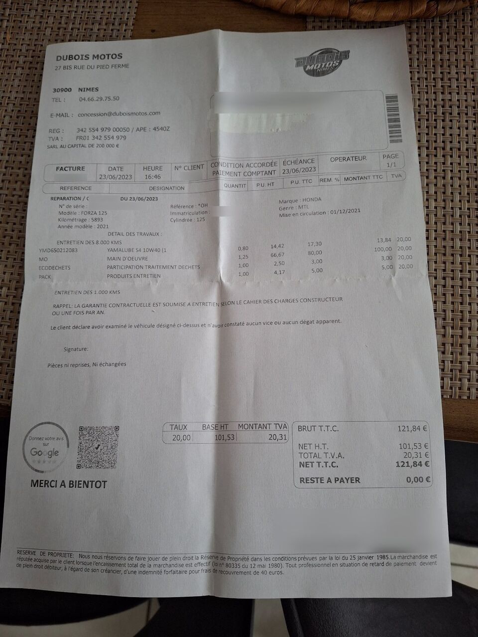 Photo HONDA FORZA 125 ABS