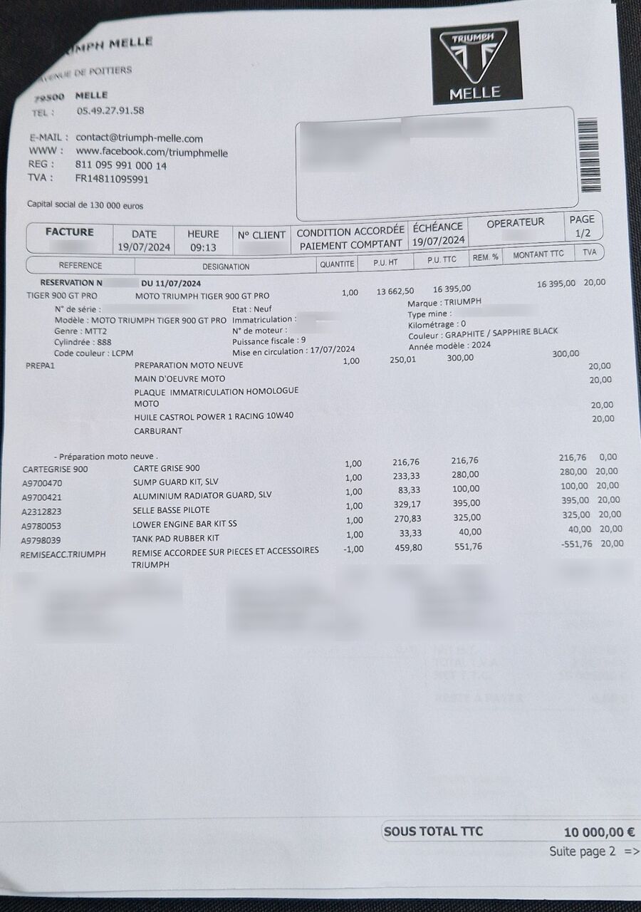 Photo TRIUMPH TIGER 900 GT