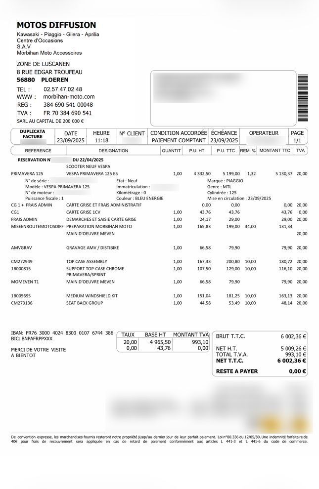 Photo VESPA PRIMAVERA 125