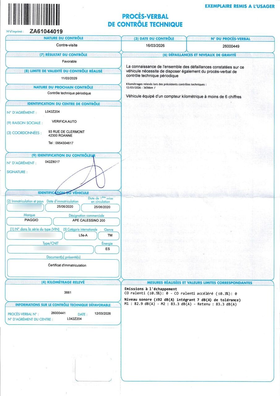 Photo PIAGGIO APE CALESSINO