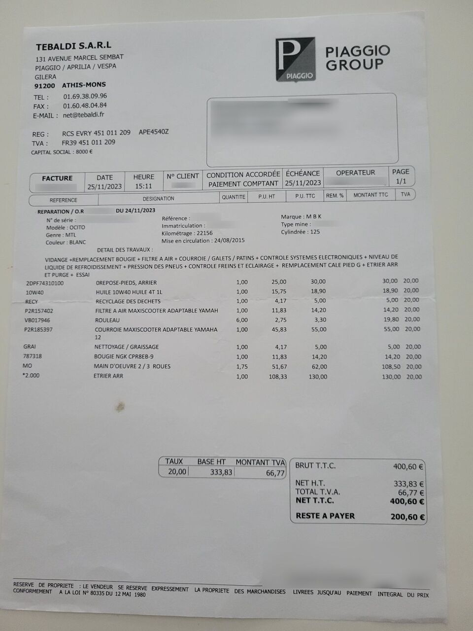 Photo MBK OCITO 125 ABS