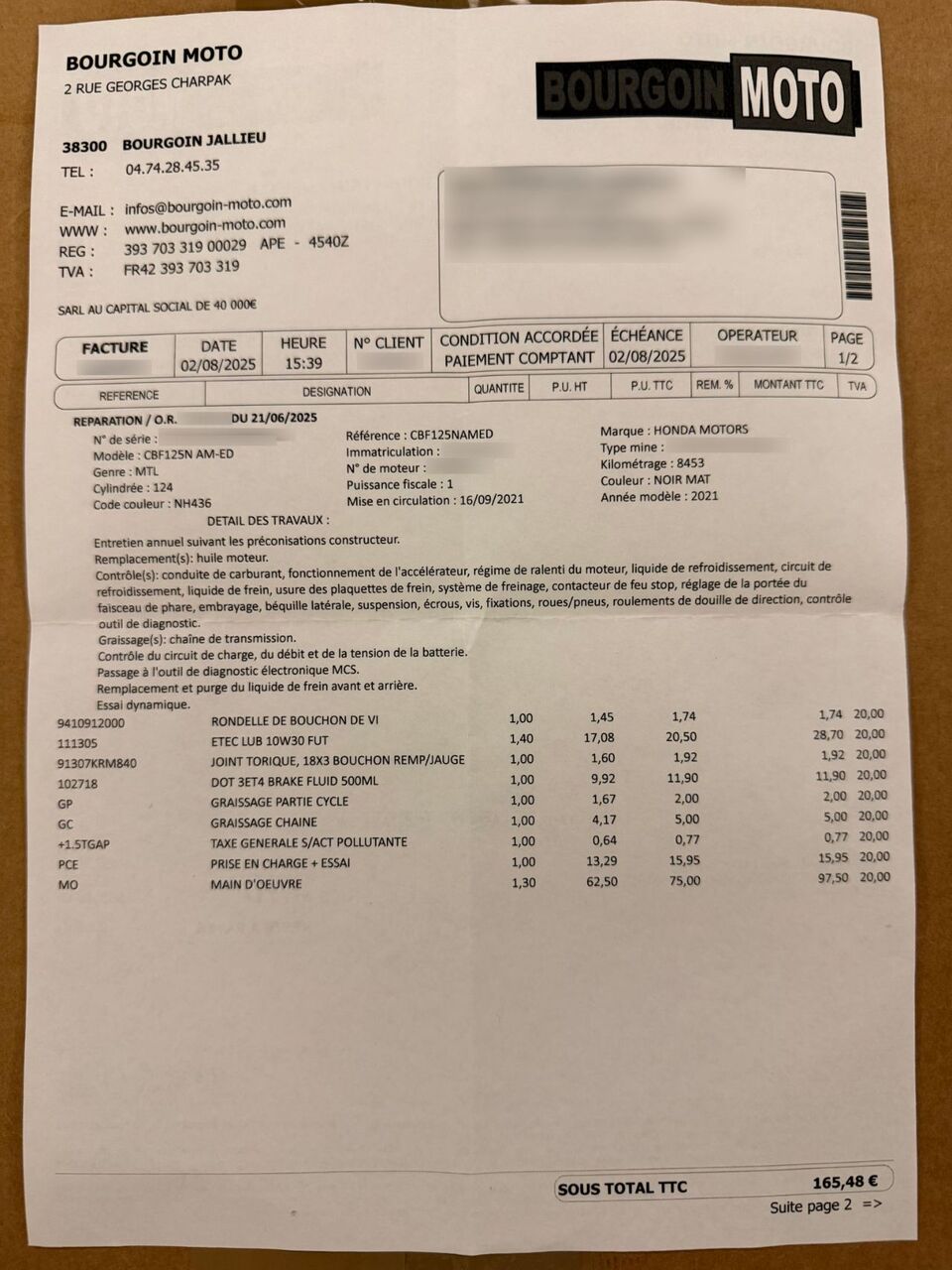 Photo HONDA CB 125 R ABS