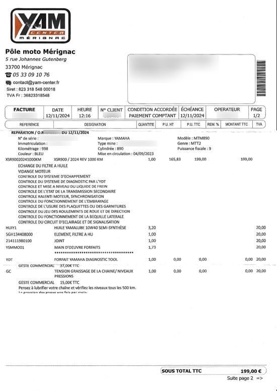 Photo YAMAHA XSR 900 ABS