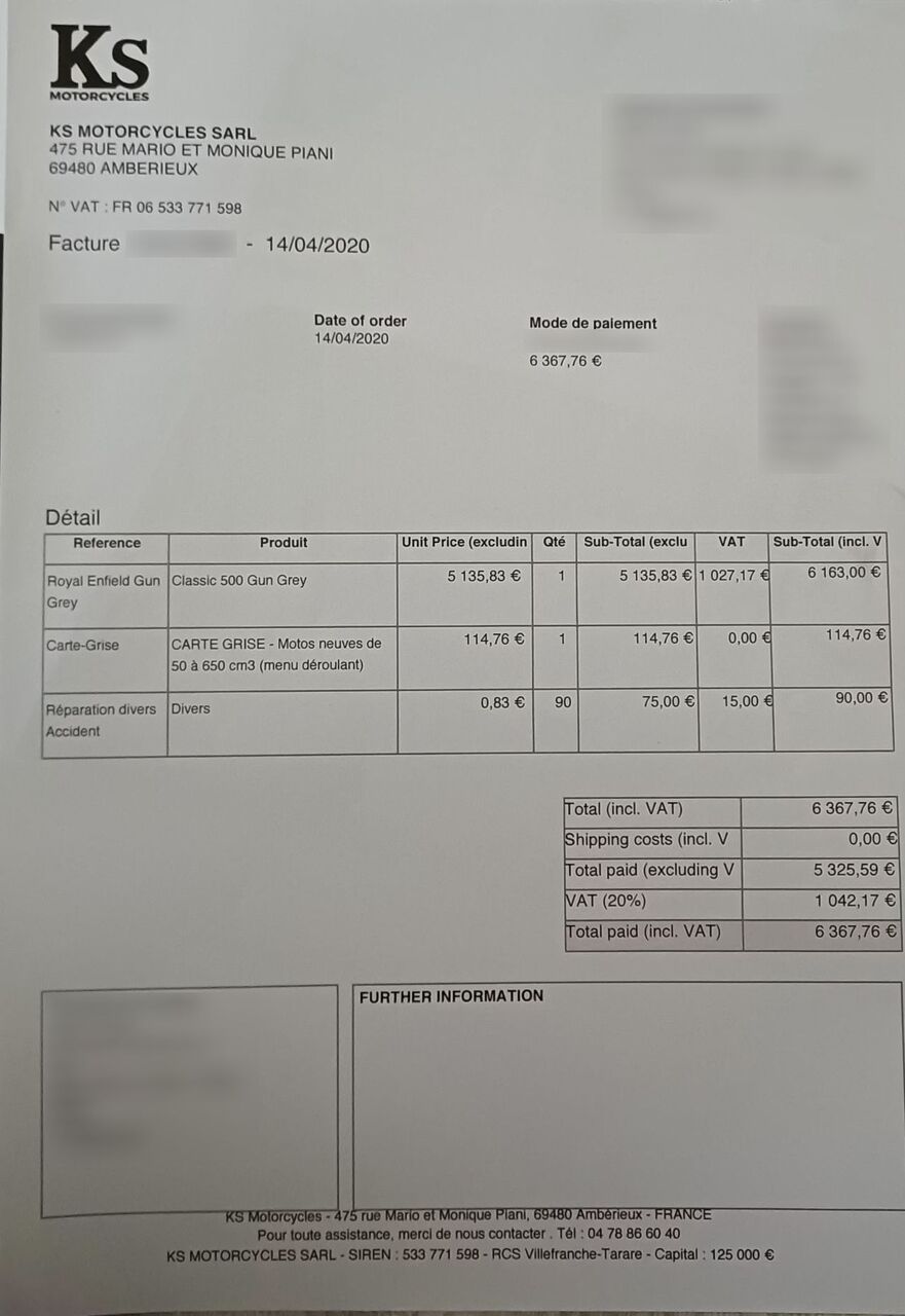 Photo ROYAL ENFIELD BULLET