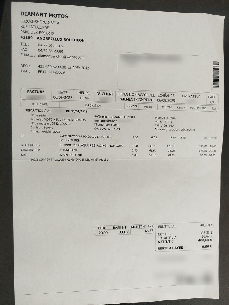 Photo SUZUKI GSXS 950