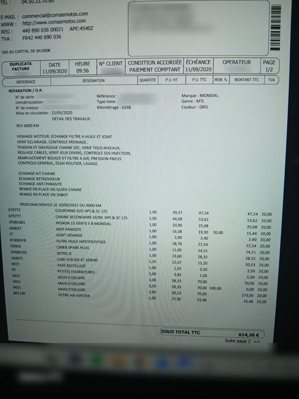 Photo FB MONDIAL 125