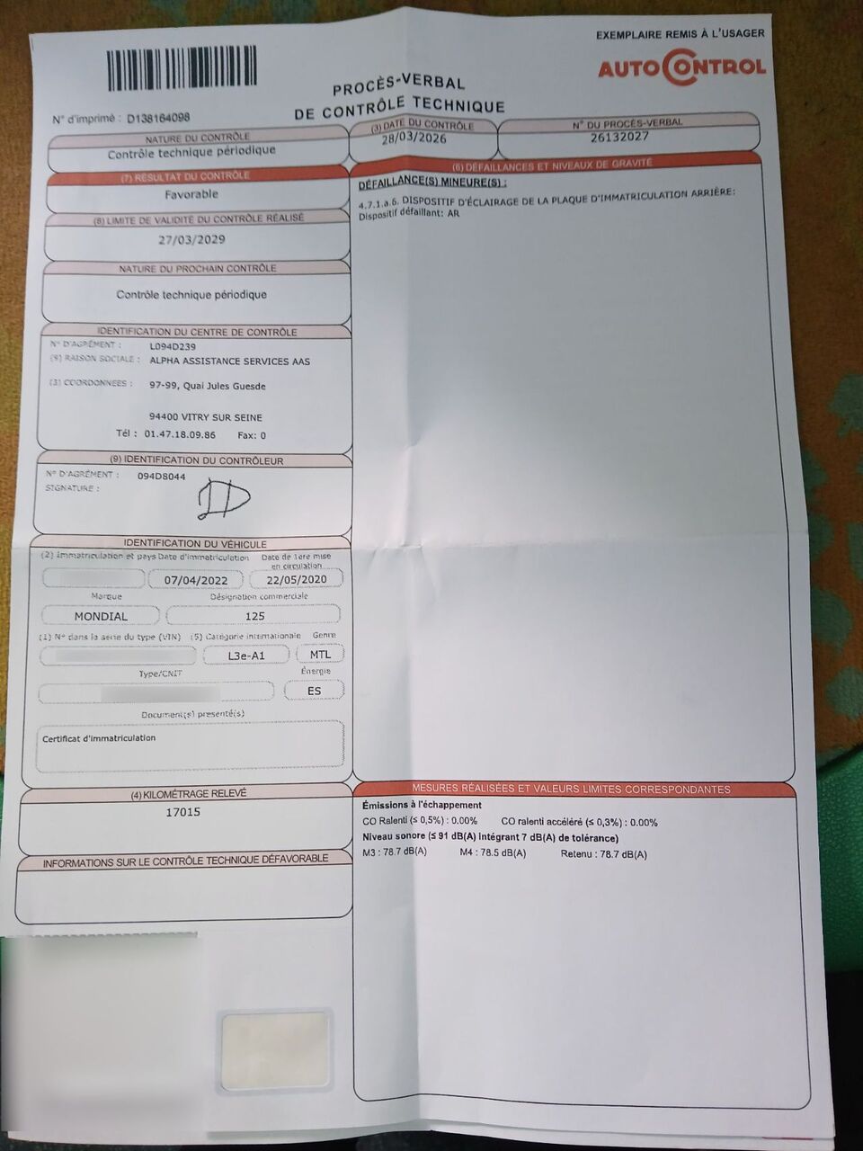 Photo FB MONDIAL 125