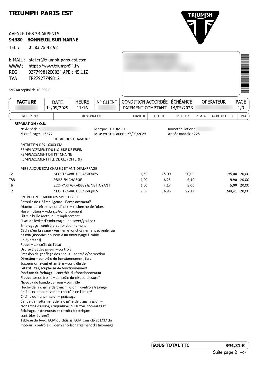 Photo TRIUMPH SPEED TRIPLE