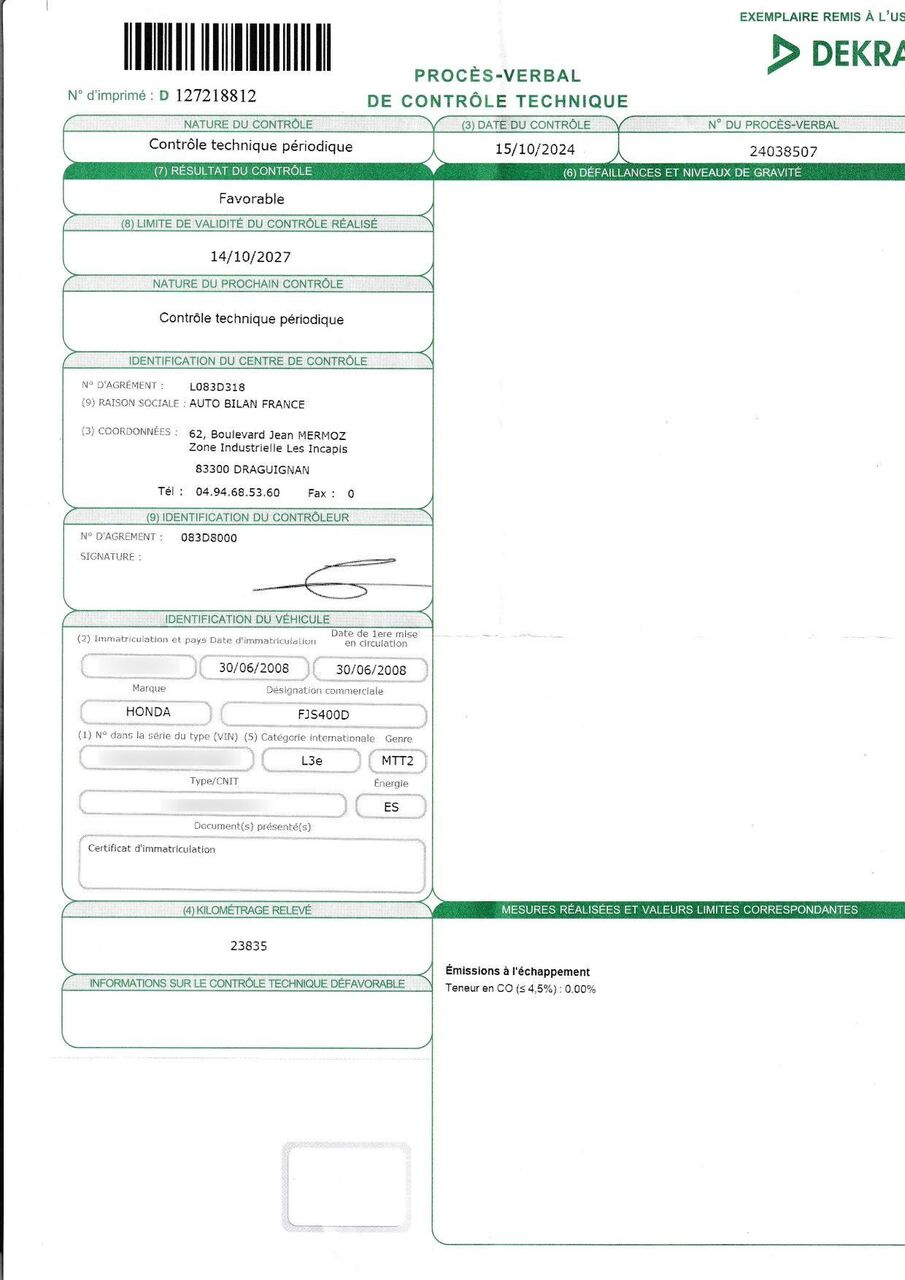 Photo HONDA SILVERWING 400