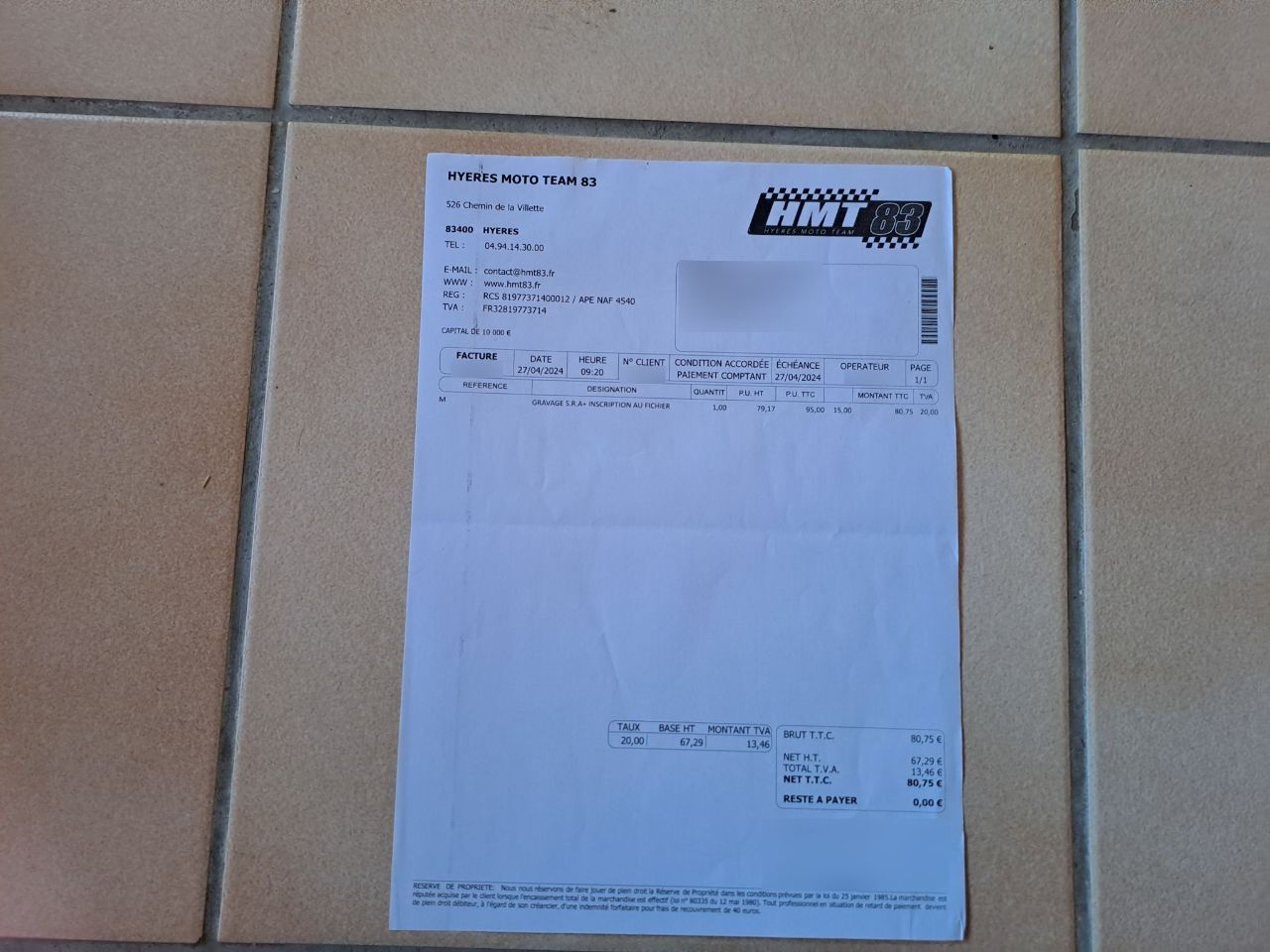 Photo APRILIA TUONO 660