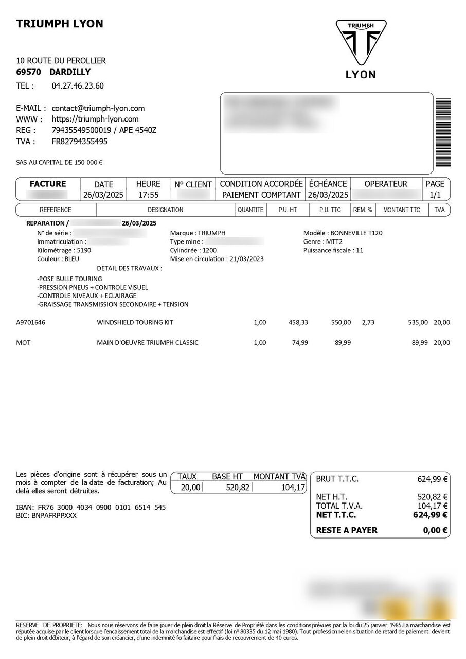 Photo TRIUMPH BONNEVILLE