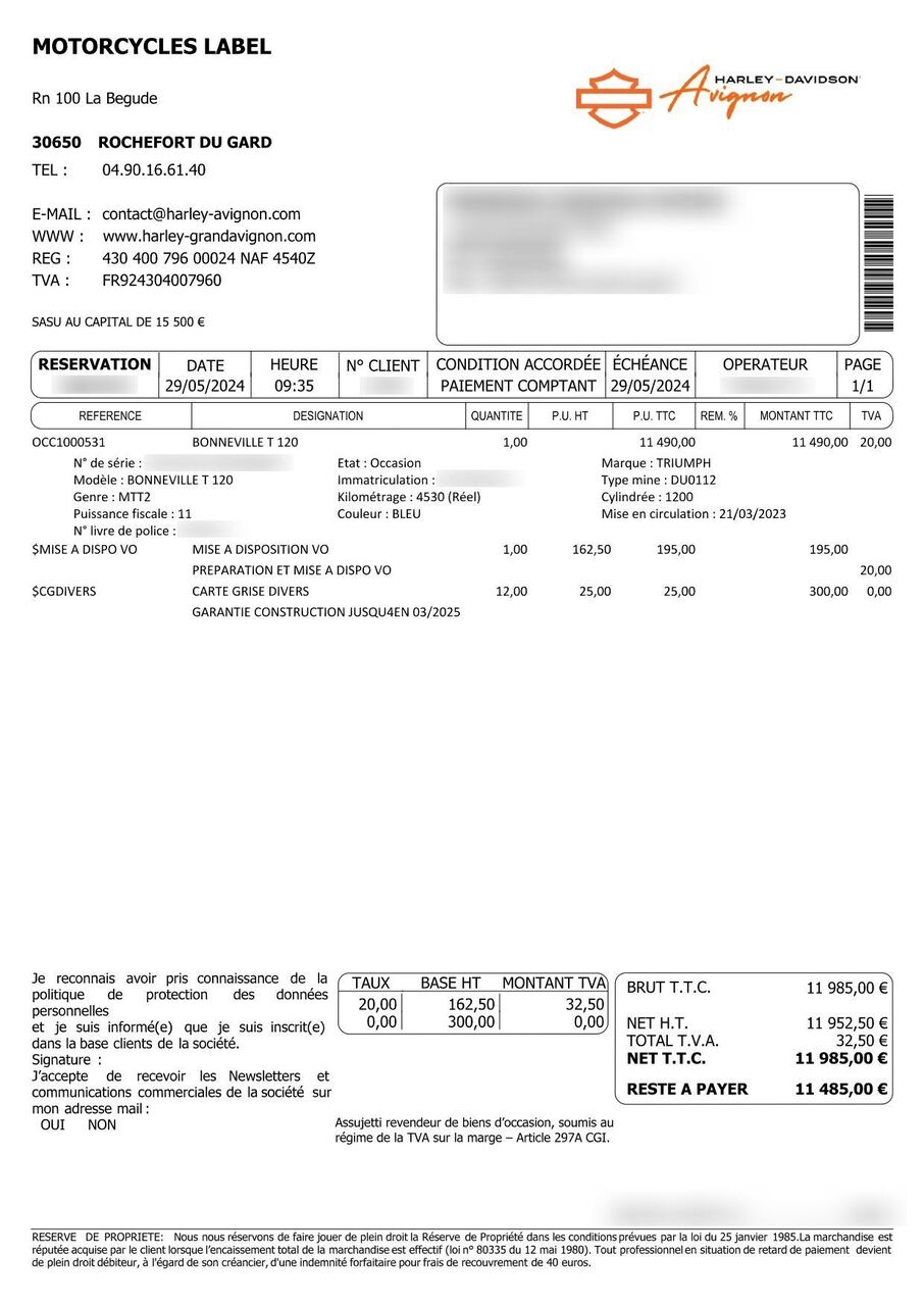 Photo TRIUMPH BONNEVILLE