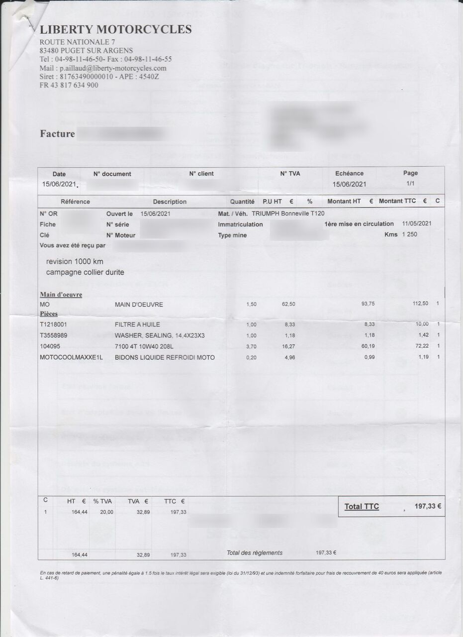 Photo TRIUMPH BONNEVILLE