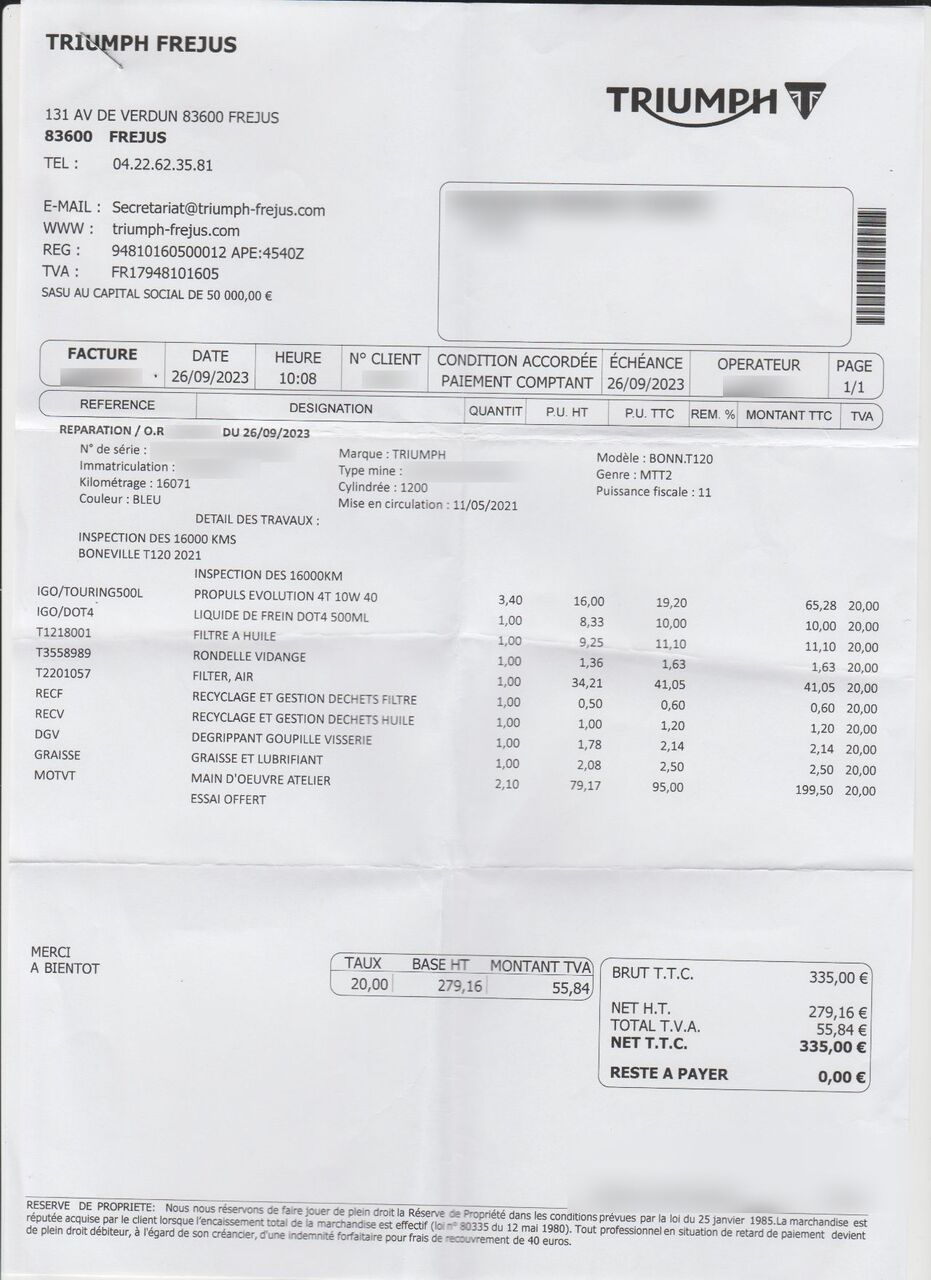 Photo TRIUMPH BONNEVILLE