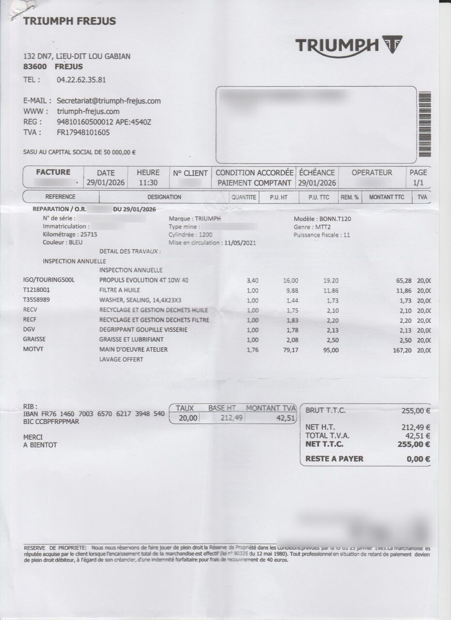 Photo TRIUMPH BONNEVILLE