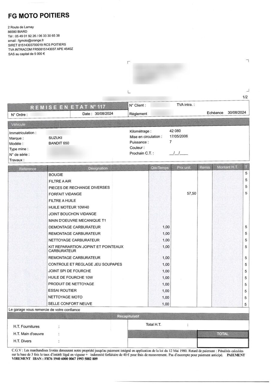 Photo SUZUKI BANDIT 650