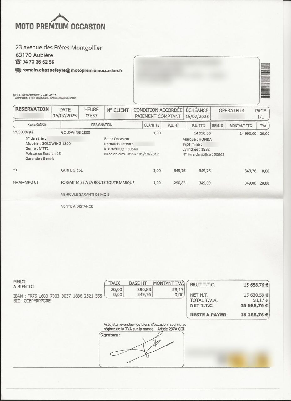 Photo HONDA GOLDWING 1800