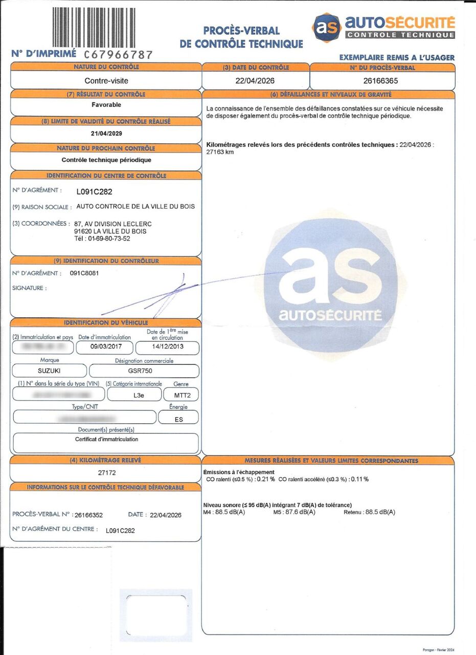 Photo SUZUKI GSR 750